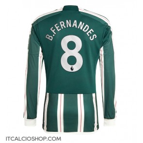 Manchester United Bruno Fernandes #8 Seconda Maglia 2023-24 Manica Lunga